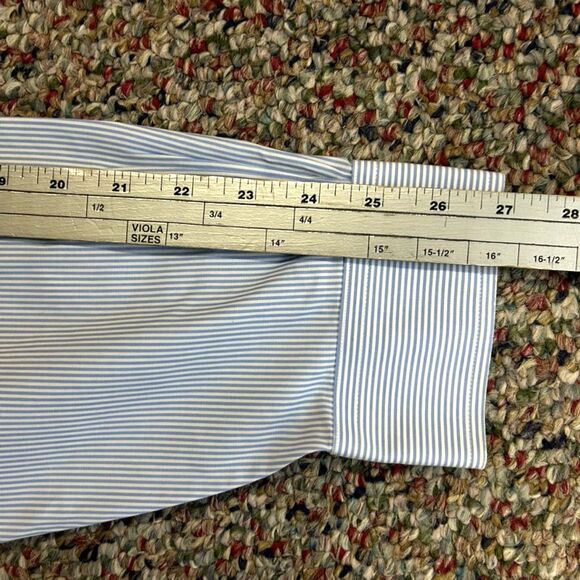 Brooks Brothers Blue White Striped Classic Fit Buttondown LS Shirt Sz 17-36 - Picture 9 of 9